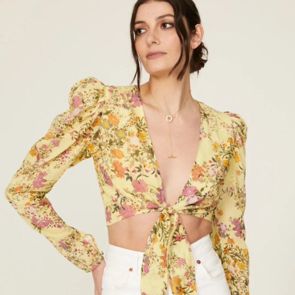 Hemant & Nandita Lyla Floral Crop Top - Size M